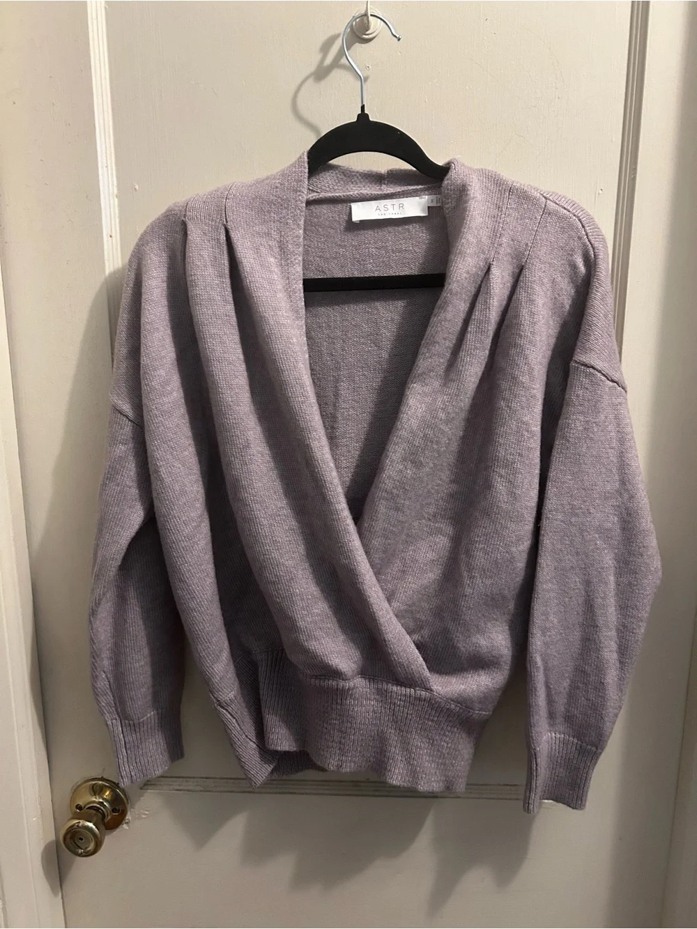 ASTR Lavender Wrap-Front Women’s Sweater NWOT Medium